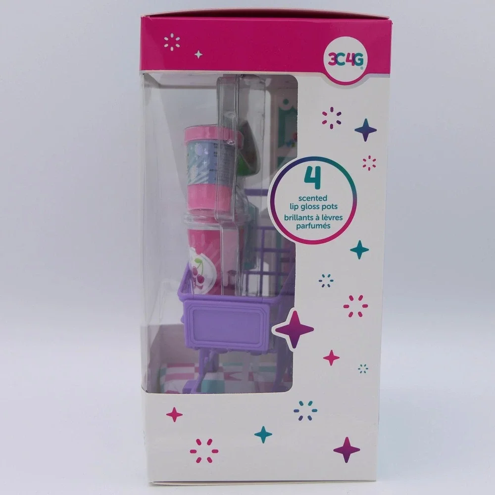 3C4G Tiny Treats Trolley Lip Gloss Set 4 Scented Lip Glosses in a Mini Cart